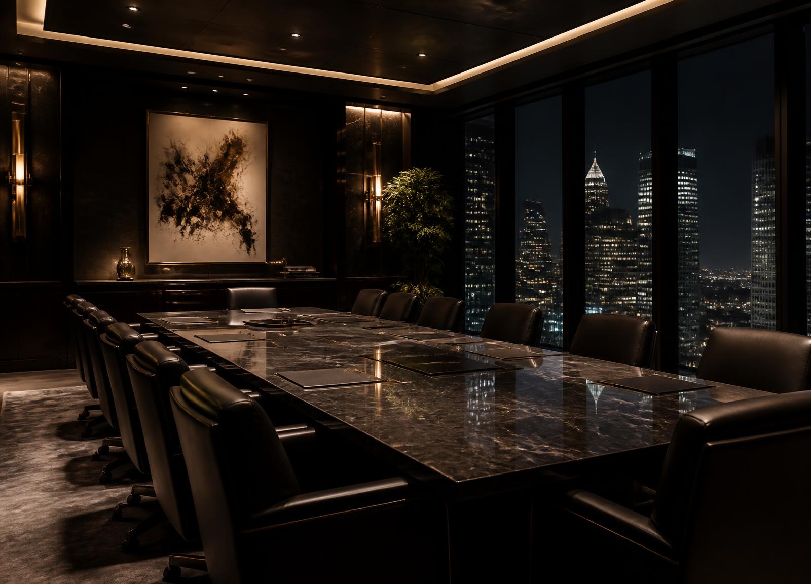 The REZALTZ Inc. boardroom overlooking the city at night